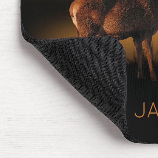 スタグサンライズミスティーモーニングディアーパーソナライズされた マウスパッド (コーナー)