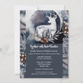 スタグシルエット夕べフォレストウッドランド秋 招待状 (正面)