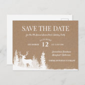 スタグス素朴クリスマスホリデーパーティー日付を保存 案内ポストカード (正面/裏面)