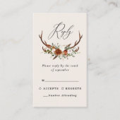 スタグテラコッタピンクフローラエレガントな結婚予算 エンクロージャーカード (正面)