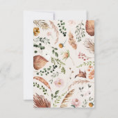 スタグテラコッタピンクフローラ素朴なエレガントな結婚式 出欠カード (裏面)