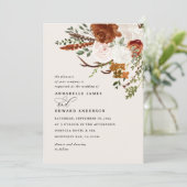 スタグテラコッタフローラエレガント素朴モダン 招待状 (スタンド正面)