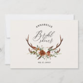 スタグテラコッタラストフローラエレガントブライダルシャワー 招待状 (正面)