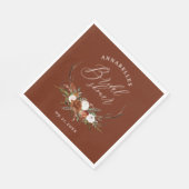 スタグテラコッタラストボタニカルブライダルシャワー スタンダードランチョンナプキン (角)