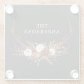 スタグテラコッタ黒モダン植物学フローラ ガラスコースター (裏面)