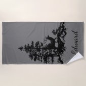 スタグディアアニマルワイルドライフ名前をカスタムする ビーチタオル (正面)