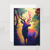 スタグディアアニマル絵画ポートレート野生生物林 サンキューカード (正面/裏面)