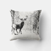 スタグディアウィンターフォレスト野生動物自然アート クッション (裏面)