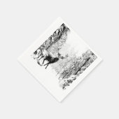 スタグディアウィンターフォレスト野生動物自然アート スタンダードカクテルナプキン (角)