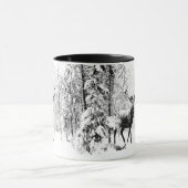 スタグディアウィンターフォレスト野生動物自然アート マグカップ (中央)