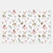 スタグディアウッドランドウィンターパターン ラッピングペーパーシート (正面)