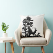 スタグディアツリーフォレストアニマルシルエット自然アート クッション (椅子)