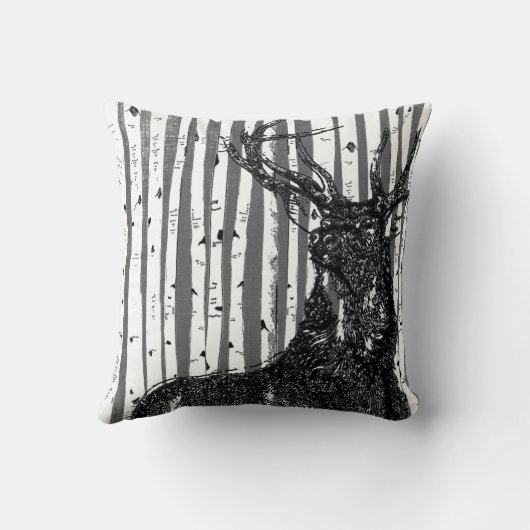 スタグディアリネンテクスチャ樺の木ツリーピロー クッション (裏面)