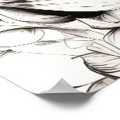 スタグディア平和的自然プレーリースケッチスケッチ ポスター (角)