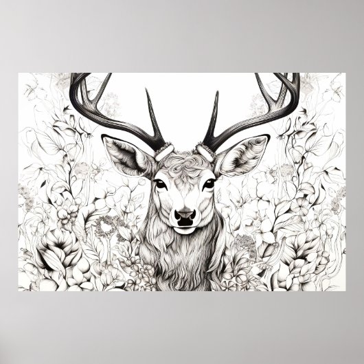 スタグディア平和的自然プレーリースケッチスケッチ ポスター (正面)