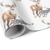 スタグトナカイ初雪クリスマスホワイト ラッピングペーパー (ロールコーナー)