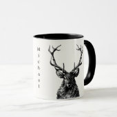 スタグトナデア素朴ブラック&ホワイト マグカップ (正面右)