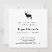 スタグパーティー - 結婚式前の一夜 黒白 招待状 (裏面)