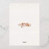 スタグフローラ〔雄ジカの〕枝角ボホモダンの結婚バラ金ゴールド 箔招待状 (裏面)