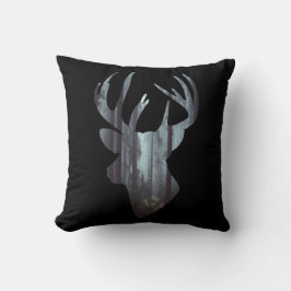 スタグヘッドとスコットランドタータンチェックパターン クッション