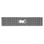 スタグヘッドを白黒の格子縞に表示 ショートテーブルランナー (横)
