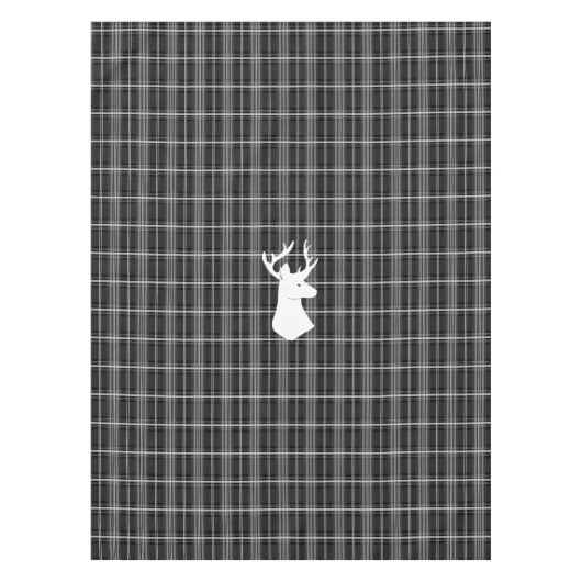 スタグヘッドを白黒の格子縞に表示 テーブルクロス (正面)