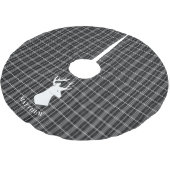 スタグヘッドを白黒の格子縞に表示 ブラッシュドポリエステルツリースカート (アングル)