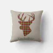 スタグヘッドスコティッシュレッドタータンチェック パーソナライズされた クッション (裏面)