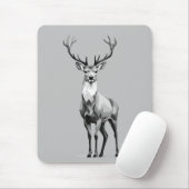 スタグベクターアートイラストレーション（白黒） マウスパッド (マウス)