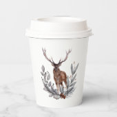 スタグホリーベリー離れの背グランジ景 紙コップ (裏面)