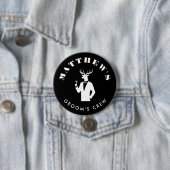 スタグモダンパーティーブラックバチュラーパーティ名前をカスタムする 缶バッジ (インサイチュ)