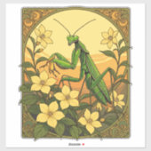 スタグモマンティスと黄色いジャスミンの花 シール (シート)