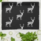 スタグヴェニソンディアエルクゲーム狩り肉切り キッチンタオル (折り畳み)