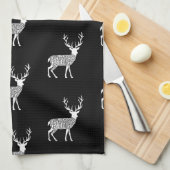 スタグヴェニソンディアエルクゲーム狩り肉切り キッチンタオル (四つ折り)