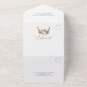 スタグ錆テラコッタフローラピンクシック オールインワン招待状 (外側)