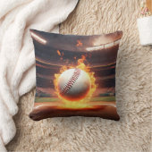 スタジアムで燃える野球 クッション (ブランケット)