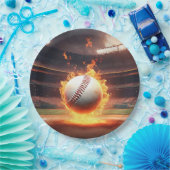 スタジアムで燃える野球 ペーパープレート (パーティー)