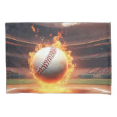 スタジアムで燃える野球 枕カバー (正面左)