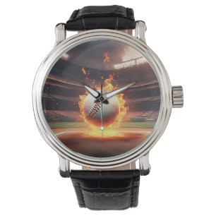 スタジアムで燃える野球 腕時計