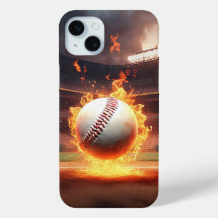 スタジアムで燃える野球 iPhone 15 MINIケース