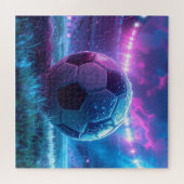 スタジアムの競技場でサッカーの極端な天気 ジグソーパズル (横)