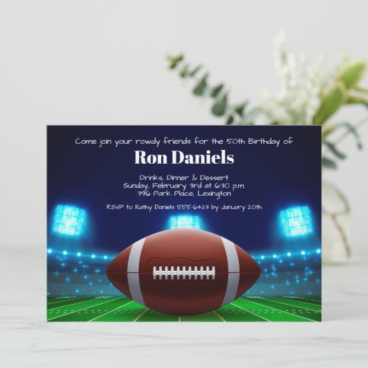 スタジアムライツサッカー誕生日招待状 (スタンド正面)