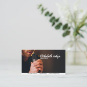 スタジオでマイクを歌う歌手 名刺 (スタンド正面)