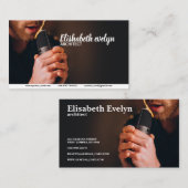 スタジオでマイクを歌う歌手 名刺 (正面/裏面)