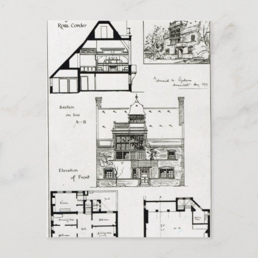 スタジオとコテージフォー恋しく思ロサコーダー ポストカード (正面)