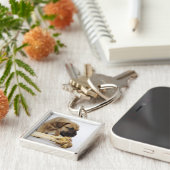 スタジオの骨を搭載するグレートデーンの子犬 キーホルダー (側面)