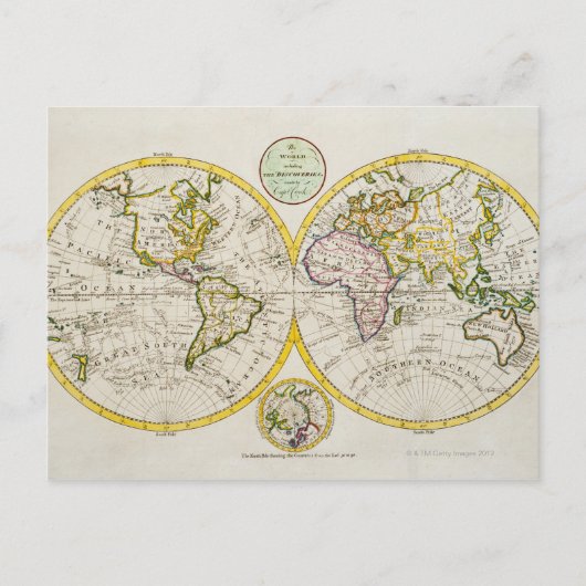 スタジオショットアンティークワールドマップ2 ポストカード (正面)