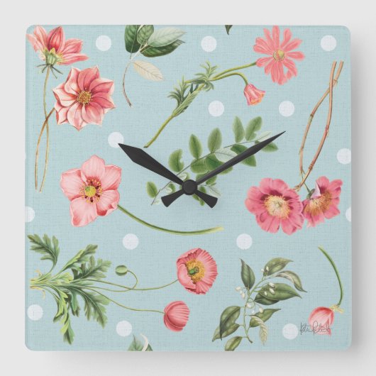 スタジオボタニカル スクエア壁時計 (正面)