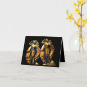 スタジオBohemeによるアールデコのバースデー・カード カード (黄色い花)