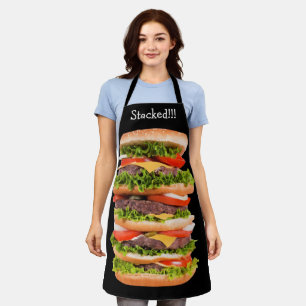 スタッおもしろいクハンバーガー食品キッチンテーマ エプロン